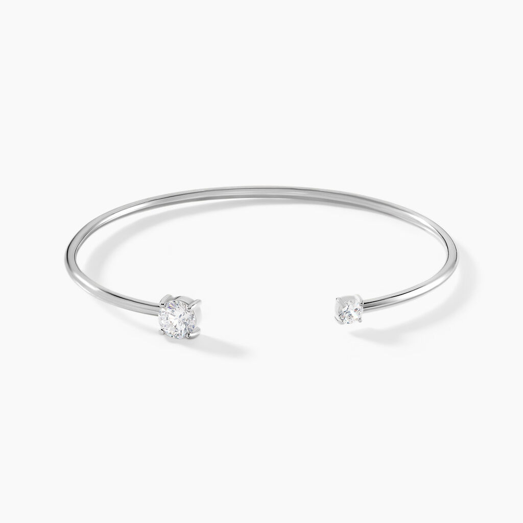 Bracelet Jonc Domitille Argent Blanc Oxyde De Zirconium