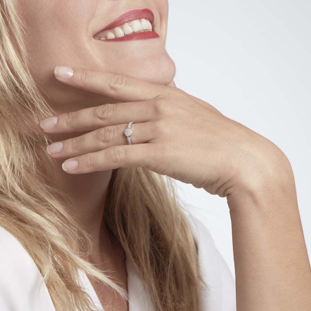 Bague Lisyae Or Blanc Diamants - Bagues avec pierre Femme | Histoire d’Or