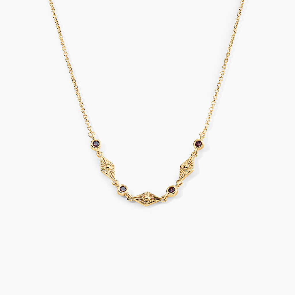 Collier Azteque Plaqué Or Jaune Oxyde De Zirconium - Ras de cou Femme | Histoire d’Or