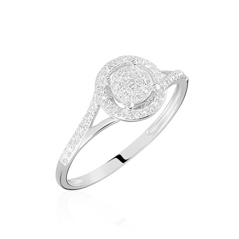Bague Or Blanc Verna Diamants Cercle - Bagues avec pierre Femme | Histoire d’Or
