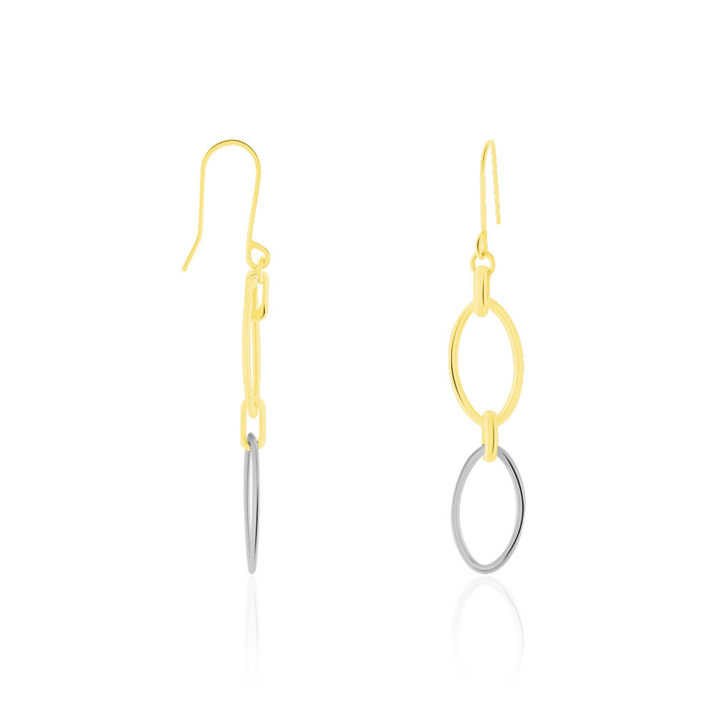 Boucles D'oreilles Pendantes Lucia Or Bicolore - Boucles d'oreilles pendantes Femme | Histoire d’Or