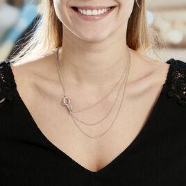 Collier Abassia Argent Blanc - Colliers doubles et triples chaînes Femme | Histoire d’Or