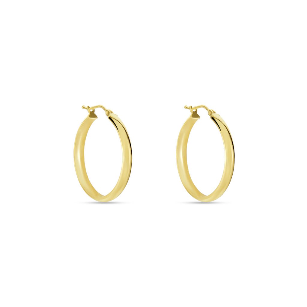 Créoles Shalana Lisses Demi Jonc Or Jaune - Boucles d'oreilles créoles Femme | Histoire d’Or