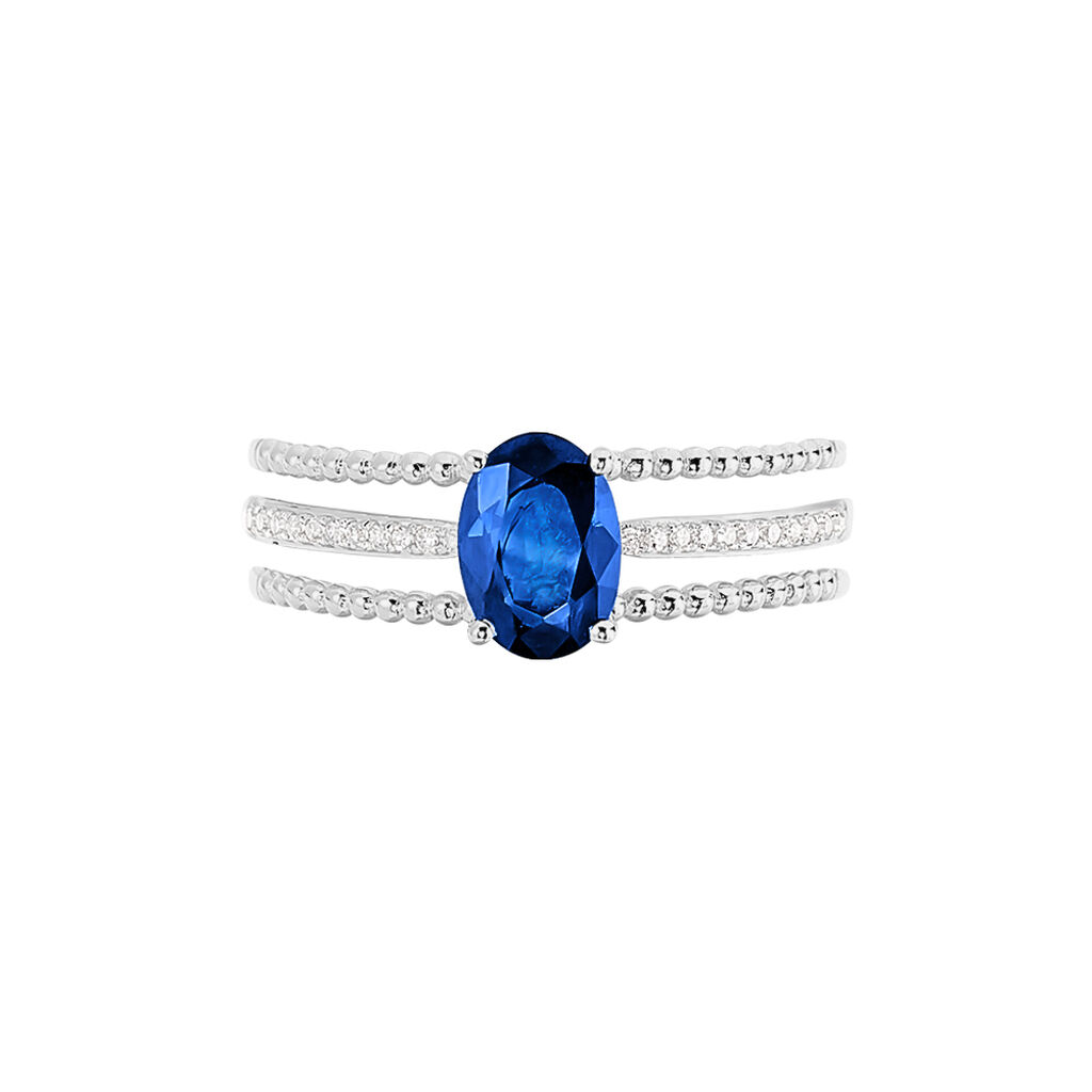 Bague Andrea Or Blanc Saphir Et Diamant - Bagues solitaires Femme | Histoire d&rsquo;Or