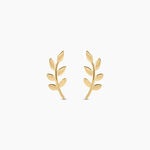 Boucles D'oreilles Puces Foliora Or Jaune - Clous d'oreilles Femme | Histoire d&rsquo;Or