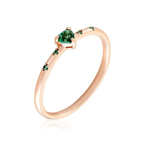 Bague Déclaration Argent Rose Oxyde De Zirconium - Bagues Coeur Femme | Histoire d’Or