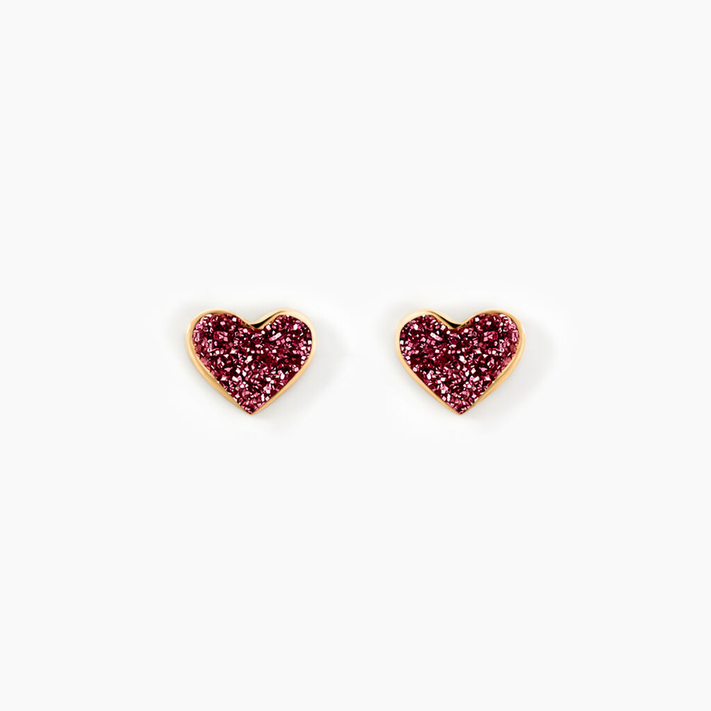 Boucles D'oreilles Puces Cerine Coeur Or Jaune