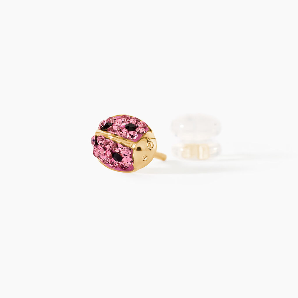 Boucles D'Oreilles Puces Dima Or Jaune Cristal - Clous d'oreilles Enfant | Histoire d&rsquo;Or