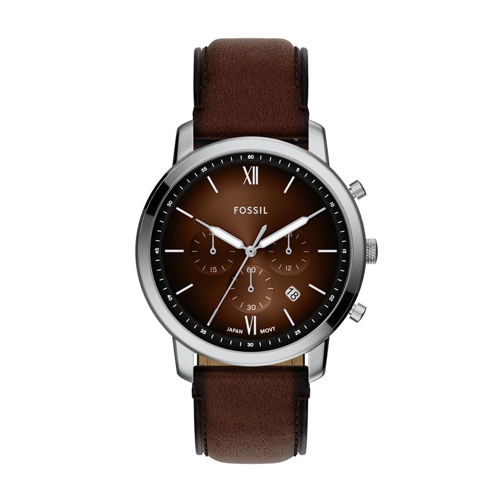 Montre Fossil Neutra Chrono Marron - F&ecirc;te des p&egrave;res Homme | Histoire d&rsquo;Or