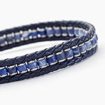 Bracelet Alassio Acier Blanc Sodalite - Bracelets Cuir Homme | Histoire d&rsquo;Or