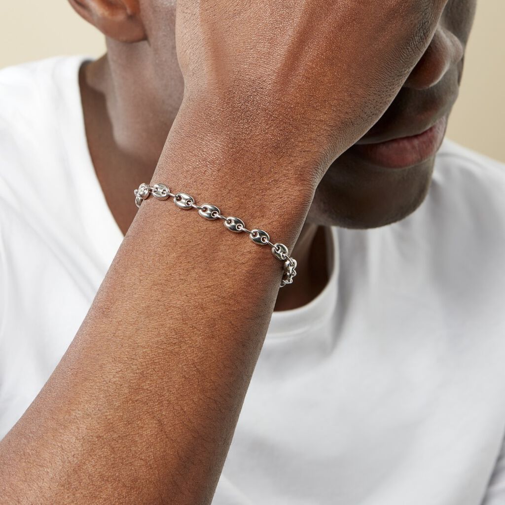 Bracelet Carrus Argent Blanc - Bracelets chaîne Homme | Histoire d’Or