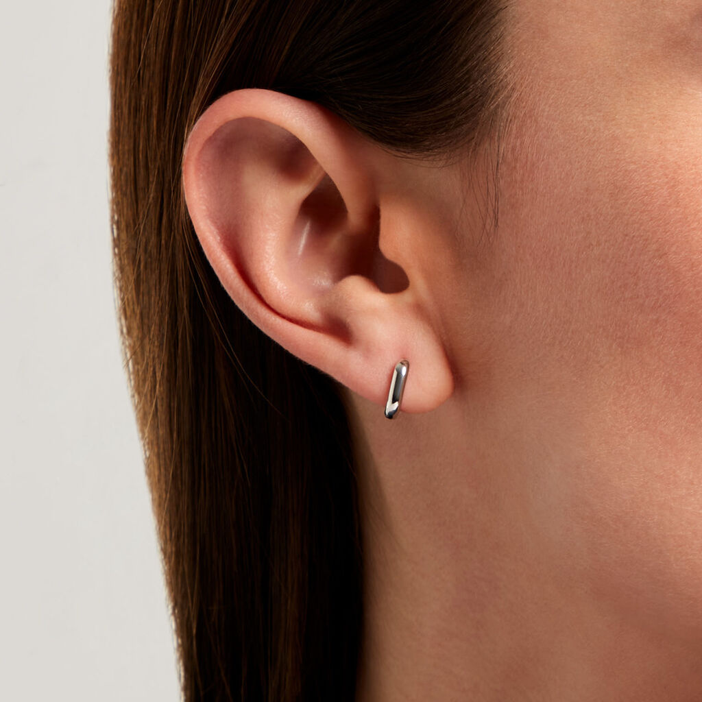 Cr&eacute;oles Hari Argent Blanc - Boucles d'oreilles cr&eacute;oles Femme | Histoire d&rsquo;Or