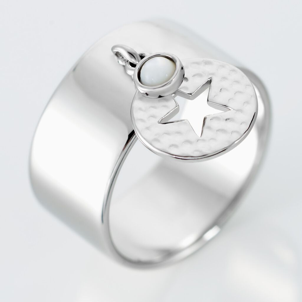 Bague Piassina Argent Blanc Nacre - Bagues avec pierre Femme | Histoire d’Or