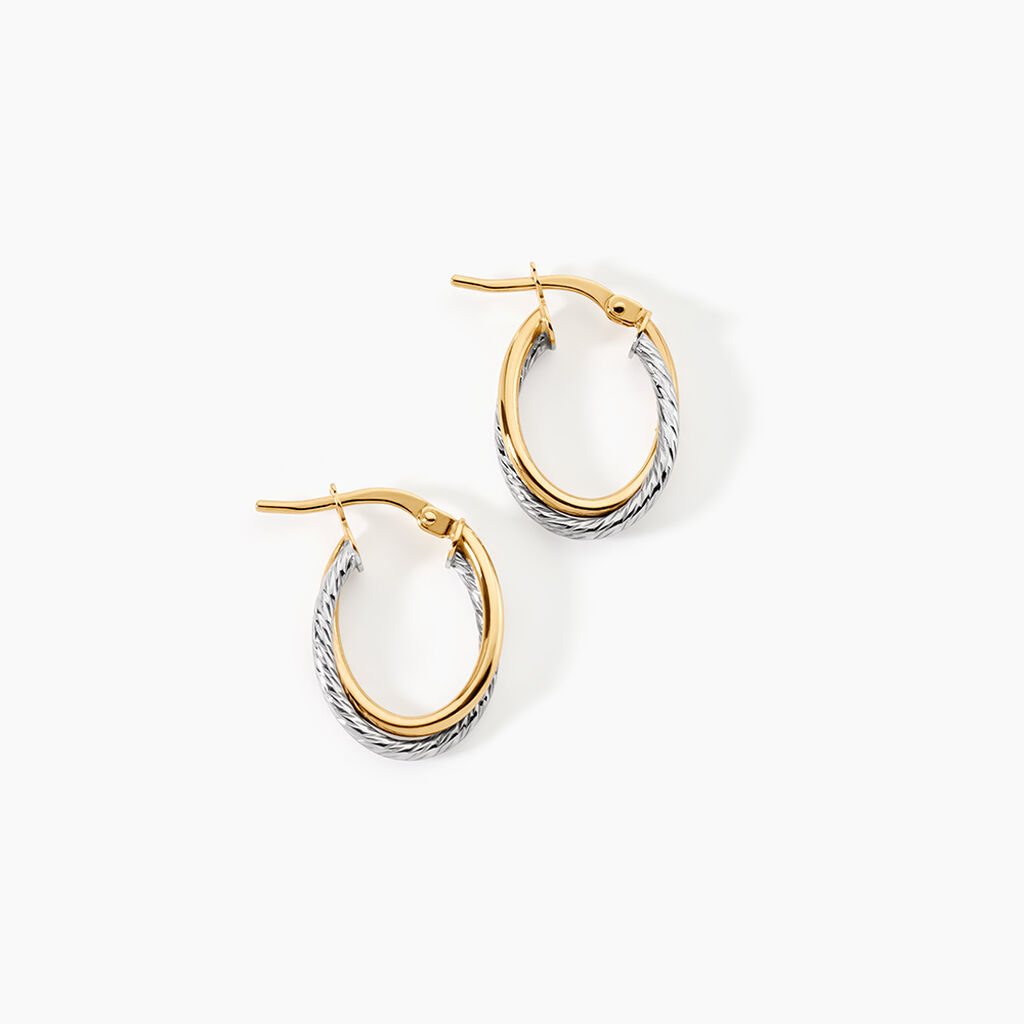 Cr&eacute;oles Maelia Or Bicolore - Boucles d'oreilles cr&eacute;oles Femme | Histoire d&rsquo;Or