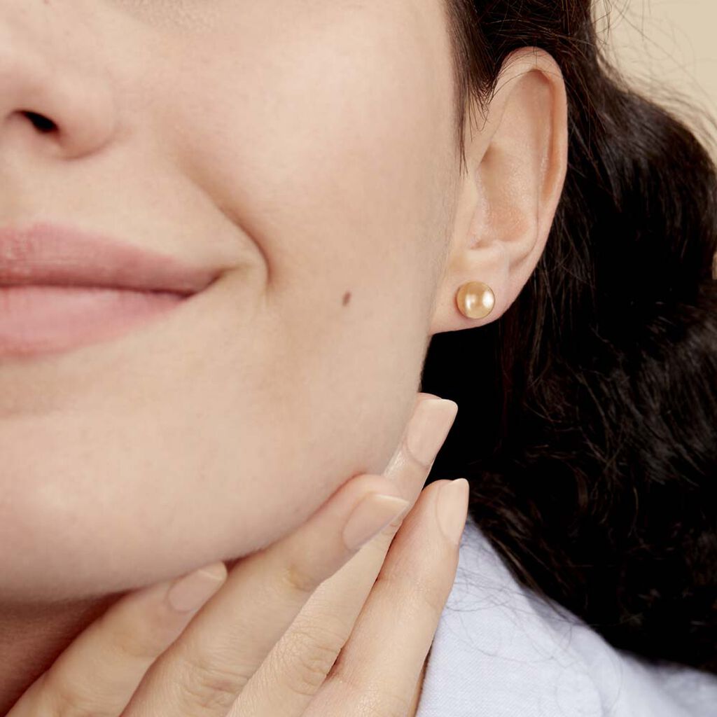Boucles D'oreilles Puces Fidelia Boule Or Jaune - Clous d'oreilles Femme | Histoire d’Or