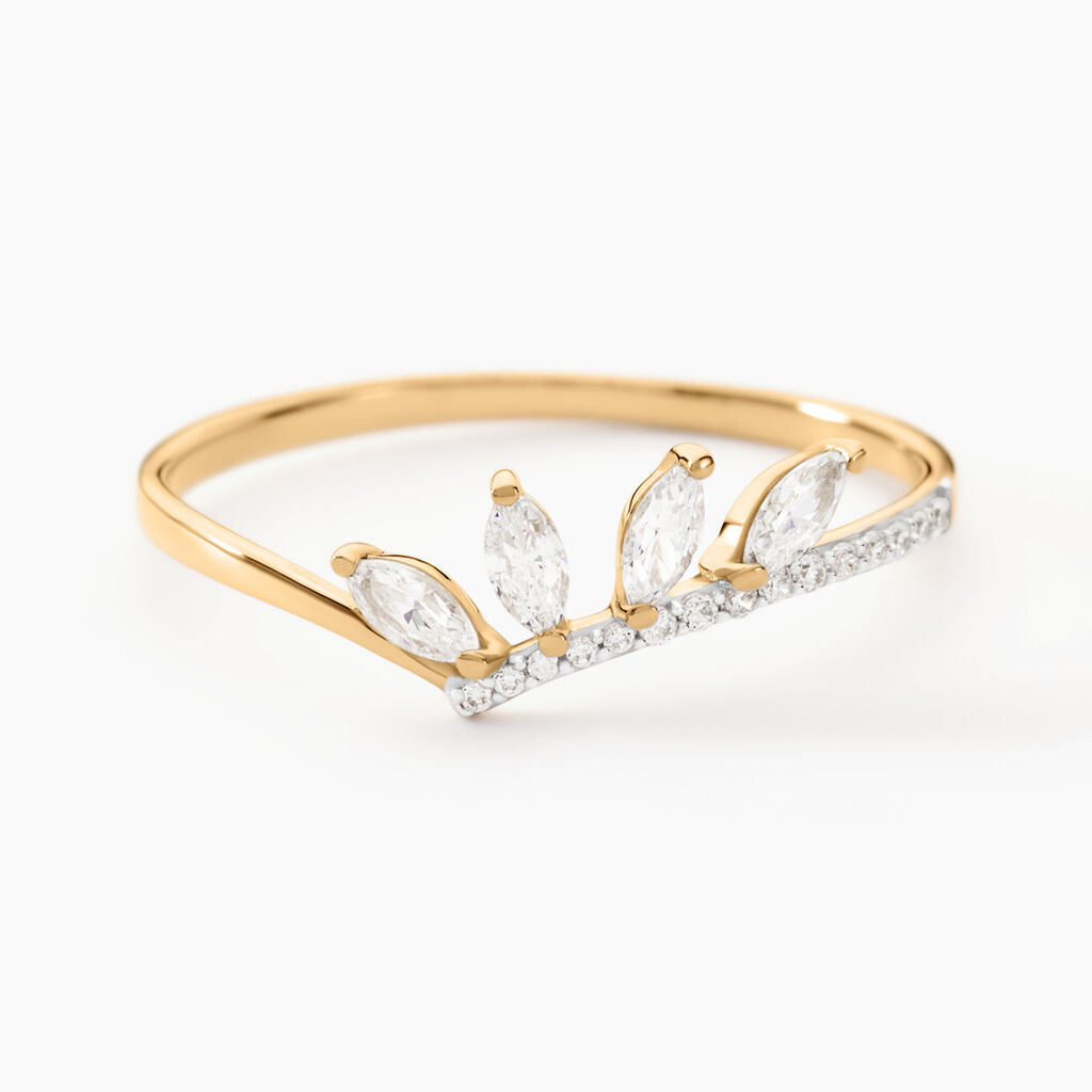 Bague Tiara Or Jaune Oxyde De Zirconium