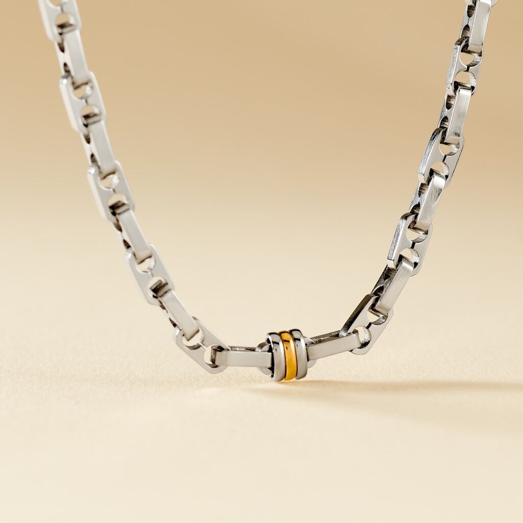 Collier Leandreae Or Acier Bicolore - Colliers Homme | Histoire d’Or