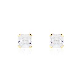 Boucles D'oreilles Puces Or Jaune Doreen Oxydes De Zirconium - Clous d'oreilles Famille | Histoire d’Or