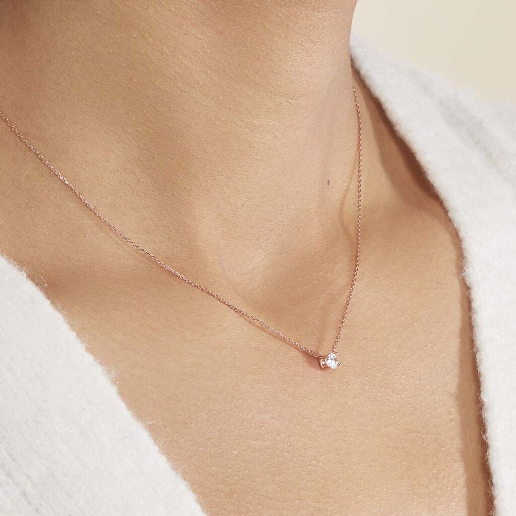 Collier Ponama Or Rose Oxyde De Zirconium - Colliers Femme | Histoire d’Or