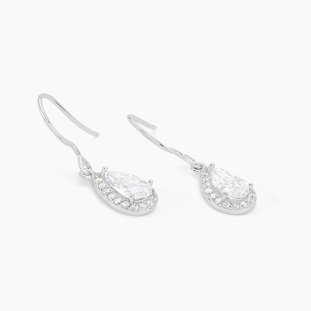 Boucles D'oreilles Pendantes Perce-neige Argent  Oxyde De Zirconium - Boucles d'oreilles fantaisie Femme | Histoire d&rsquo;Or