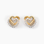 Boucles D'oreilles Puces Ablaye Or Jaune Oxyde De Zirconium - Clous d'oreilles Femme | Histoire d&rsquo;Or