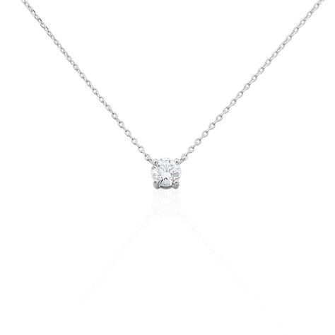 Collier Solitaire Victoria Platine Blanc Diamant - Colliers Femme | Histoire d’Or