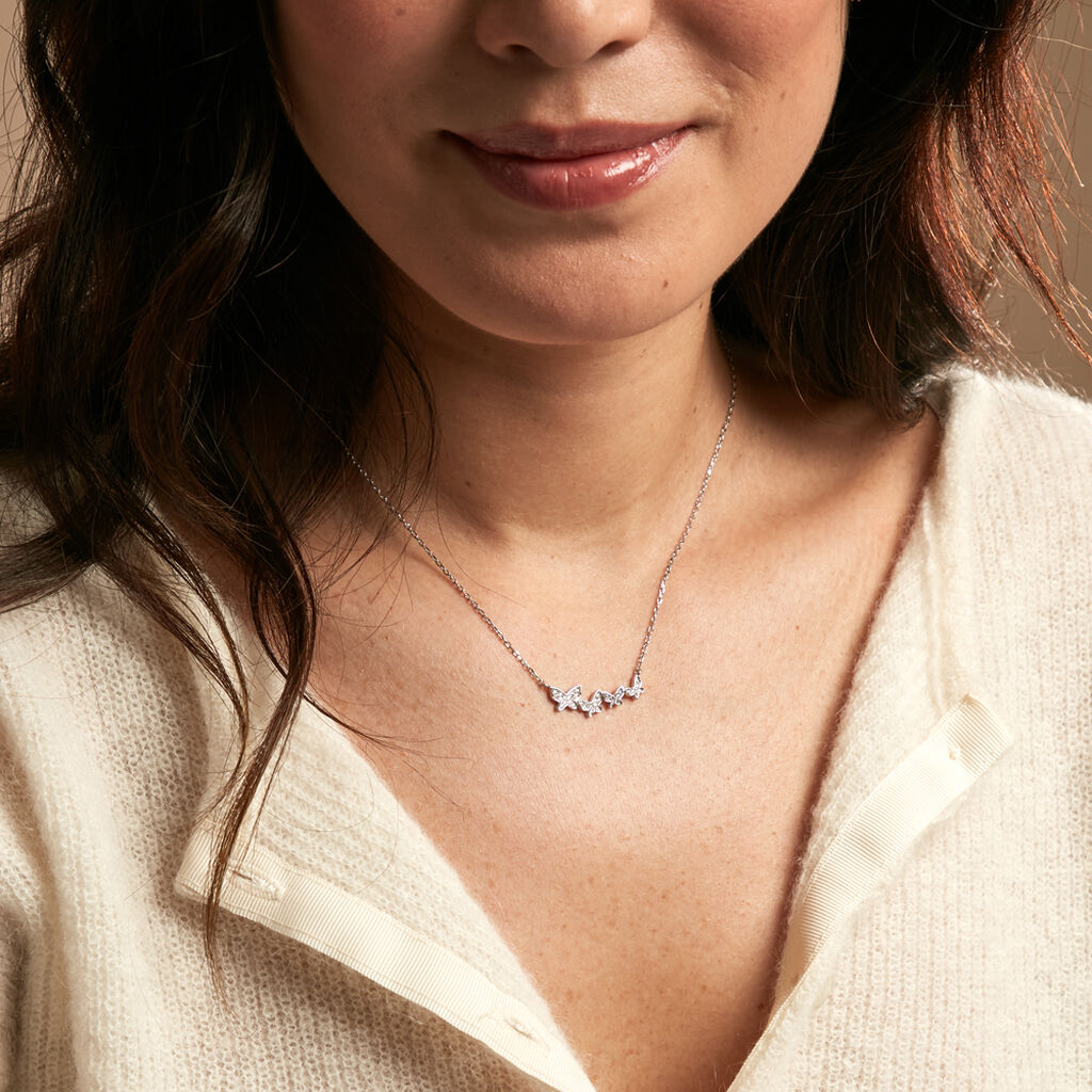 Collier Wilkie Argent Blanc Oxyde De Zirconium - Colliers fantaisie Femme | Histoire d’Or