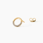 Boucles D'Oreilles Puces Rimya Argent Dor&eacute; A L'Or 750/1000 Oxyde De Zirconium - Boucles d'oreilles fantaisie Enfant | Histoire d&rsquo;Or