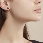 Boucles D'oreilles Puces Brunhild Argent Blanc Ambre - Boucles d'oreilles fantaisie Femme | Histoire d&rsquo;Or