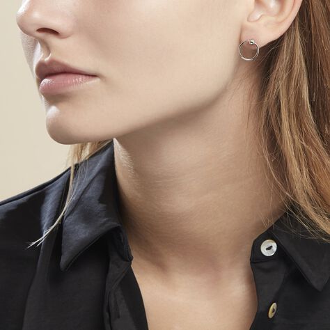 Boucles D'oreilles Pendantes Tatyanna Argent Blanc - Boucles d'oreilles créoles Femme | Histoire d’Or