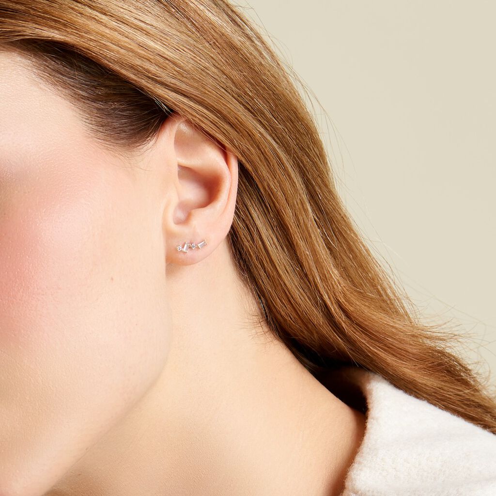 Boucles D'oreilles Puces Renita Or Jaune Oxyde De Zirconium - Clous d'oreilles Femme | Histoire d’Or