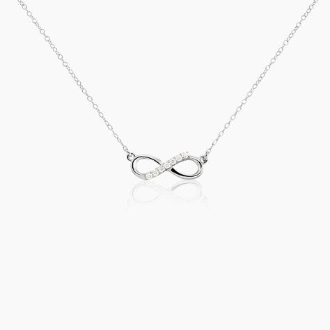 Collier Sohila Argent Blanc Oxyde De Zirconium - Colliers fantaisie Femme | Histoire d&rsquo;Or