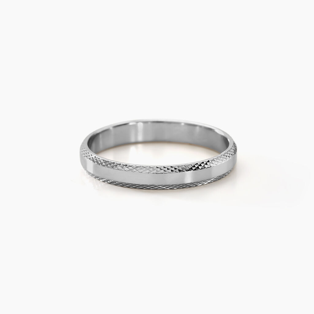Alliance Beritan Demi Jonc Classique Argent Blanc - Alliances Famille | Histoire d’Or