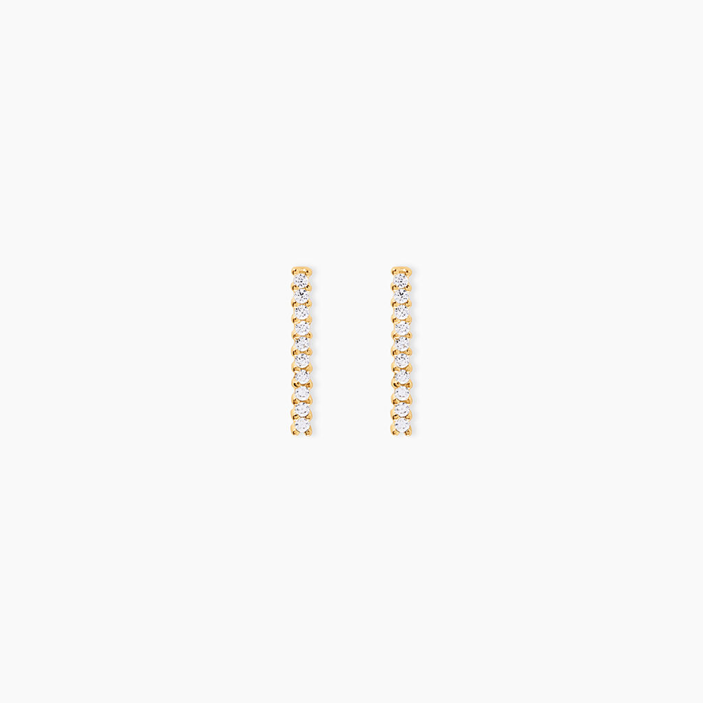 Boucles D'oreilles Pendantes Priscilla Or Jaune Oxyde De Zirconium - Boucles d'oreilles pendantes Femme | Histoire d&rsquo;Or