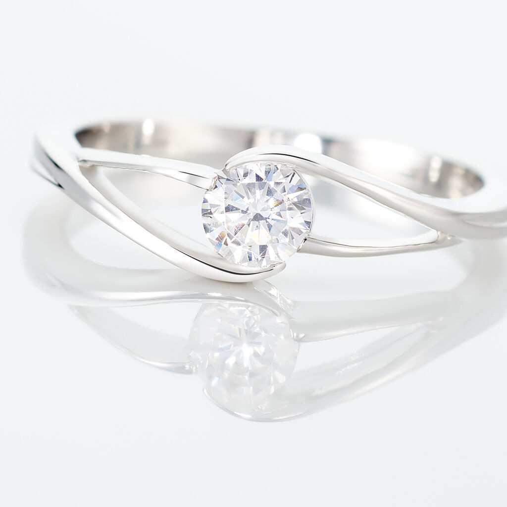 Bague Lysie Argent Blanc Oxyde De Zirconium - Bagues solitaires Femme | Histoire d’Or
