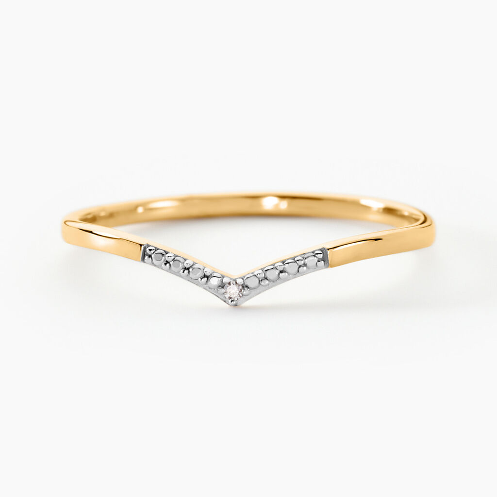 Bague Or Jaune Kaitlynn Diamant - Bagues avec pierre Femme | Histoire d’Or