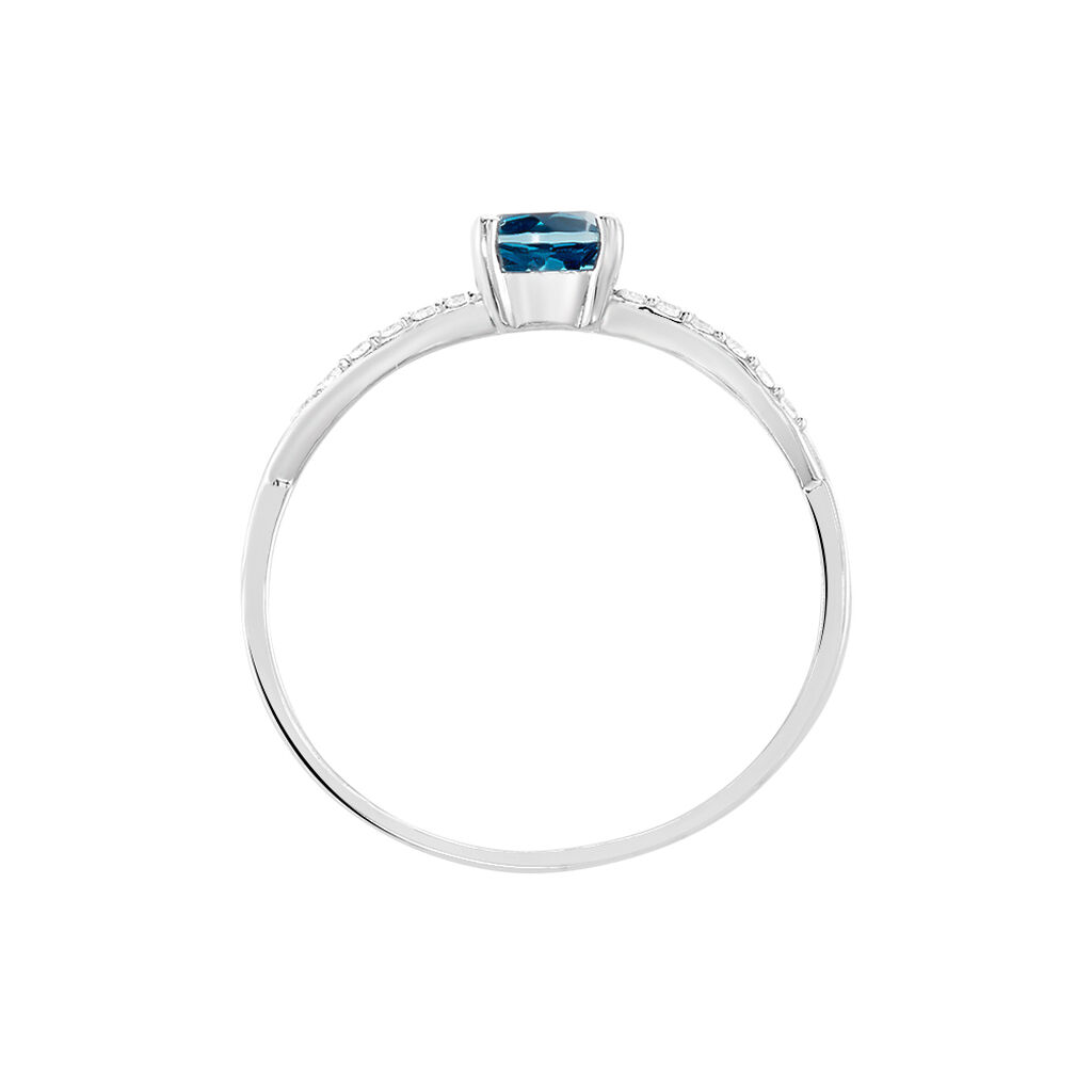 Bague Lalia Or Blanc Topaze Et Oxyde De Zirconium - Bagues solitaires Femme | Histoire d’Or