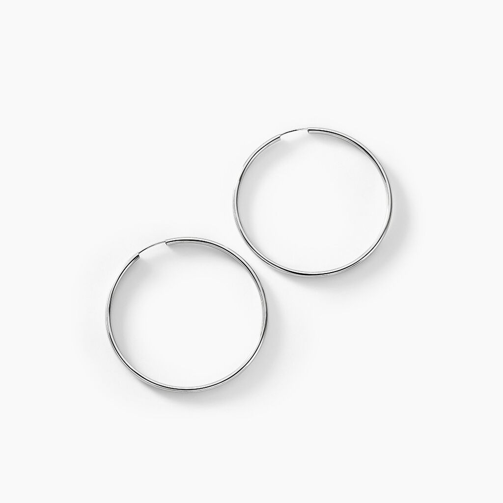 Créoles Valencina Or Blanc - Boucles d'oreilles créoles Femme | Histoire d’Or