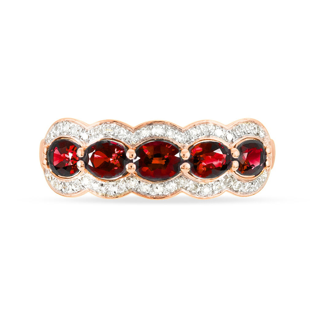 Bague Margaux Or Rose Grenat Et Diamant - Bagues avec pierre Femme | Histoire d’Or