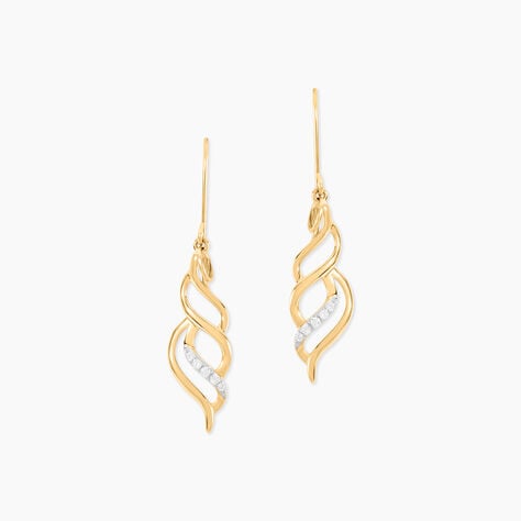 Boucles D'Oreilles Pendantes Suresh Or Jaune Oxyde De Zirconium - Boucles d'oreilles pendantes Femme | Histoire d&rsquo;Or