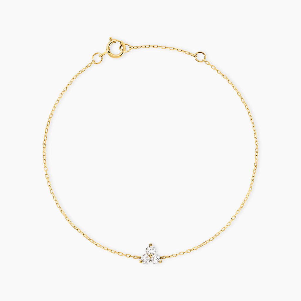 Bracelet Usoa Or Jaune Diamant Synth&eacute;tique - Bracelets Femme | Histoire d&rsquo;Or