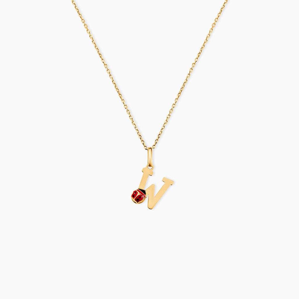 Pendentif Helidie Coccinelle Lettre Or Jaune - Pendentifs Enfant | Histoire d&rsquo;Or