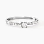 Bague Solitaire Hemera Or Blanc Diamant - Bagues solitaires Femme | Histoire d&rsquo;Or