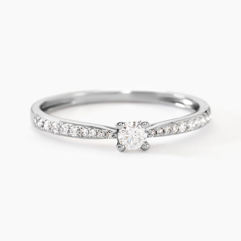 Bague Solitaire Hemera Or Blanc Diamant - Bagues solitaires Femme | Histoire d&rsquo;Or