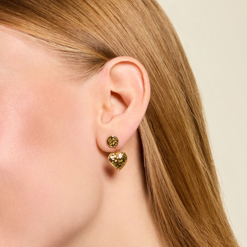 Boucles D'Oreilles Pendantes Mila Acier Jaune - Boucles d'oreilles fantaisie Femme | Histoire d&rsquo;Or