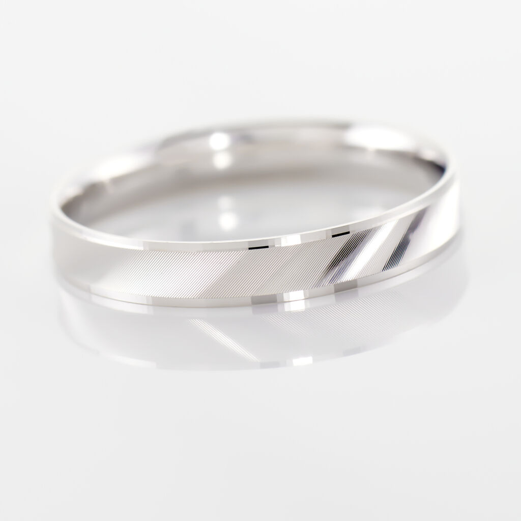 Alliance Matheo Ruban Plat Or Blanc - Alliances Unisex | Histoire d&rsquo;Or