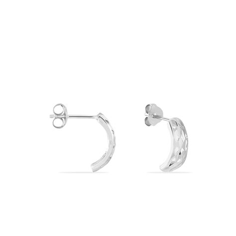 Créoles Sybilles Argent Blanc - Boucles d'oreilles créoles Femme | Histoire d’Or
