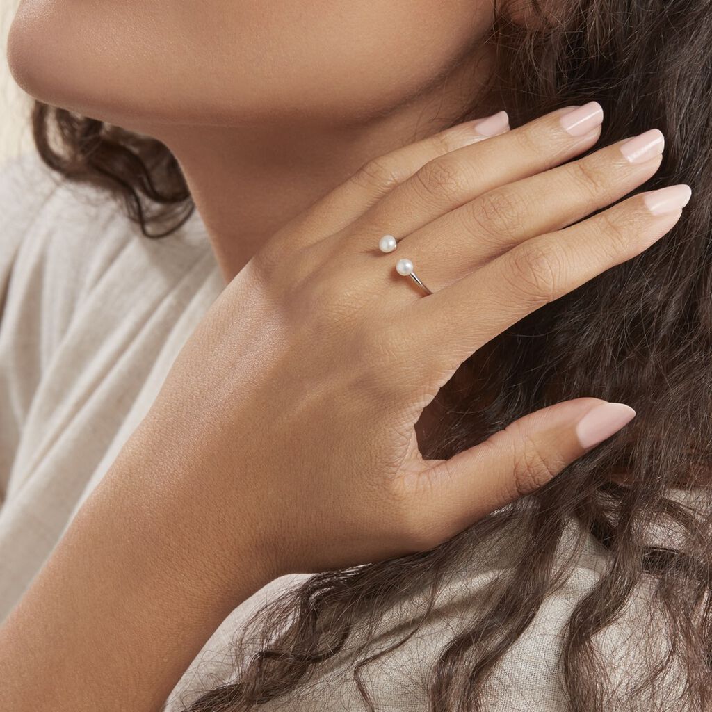 Bague Ull Argent Blanc Perle De Culture - Bagues avec pierre Femme | Histoire d’Or
