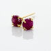 Boucles D'oreilles Puces Elea Serti Griffe Or Jaune Rubis - Clous d'oreilles Femme | Histoire d’Or