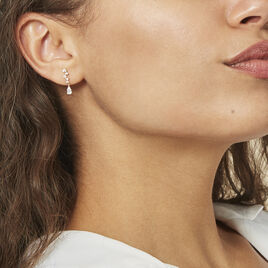 Boucles D'oreilles Pendantes Cegolene Or Jaune Oxyde De Zirconium - Boucles d'oreilles pendantes Femme | Histoire d’Or